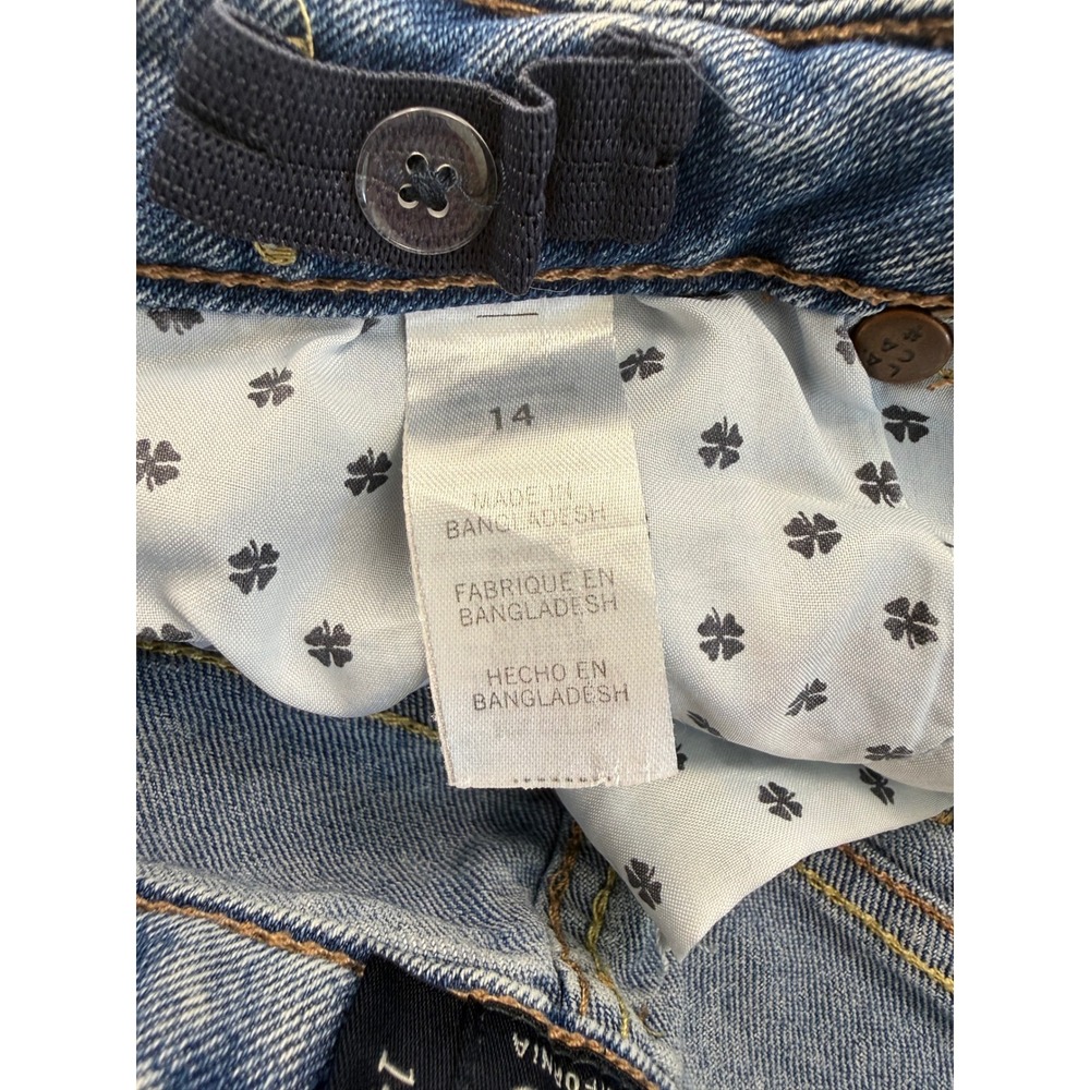 Lucky Brand Riley Shorts Girls 14 Blue Acid Wash Distressed Denim Cut Offs - Picture 8 of 10